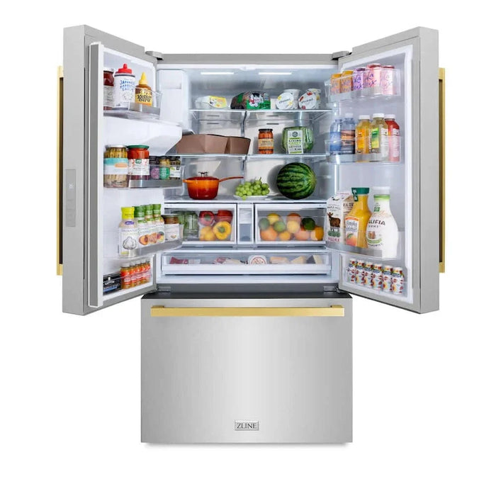 ZLINE 36" Refrigerator, Water, Ice Dispenser, Fingerprint Resistant, RSMZ-W-36-FG09K