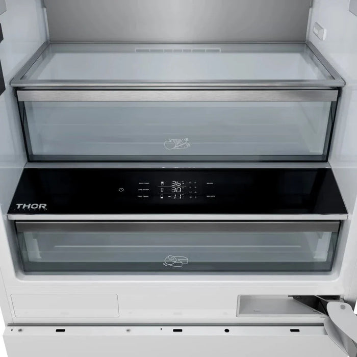 THOR 36" Panel Ready Built-In French Door Refrigerator, Interior Water Dispenser, Ice Maker, XRF3619BFP09K