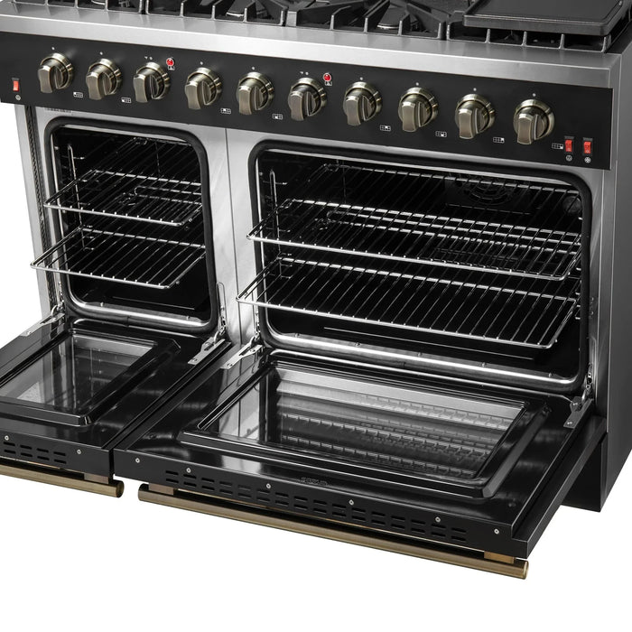 FORNO Galiano 48" Gas on Gas Range FFSGS6244-48BLK09K
