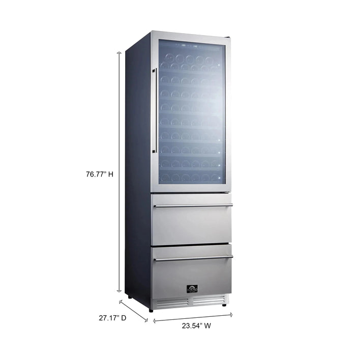 FORNO Azienda 24" 108 Bottle Triple Zone Wine Cooler FWCDR6628-24S09K