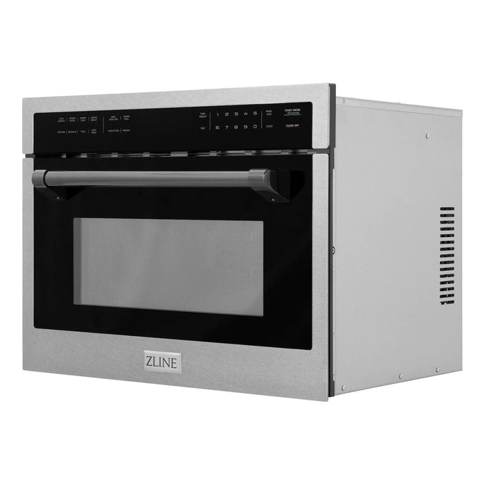 ZLINE 24” Convection Microwave, Stainless Steel, Black MWOZ-24-SS-MB09K