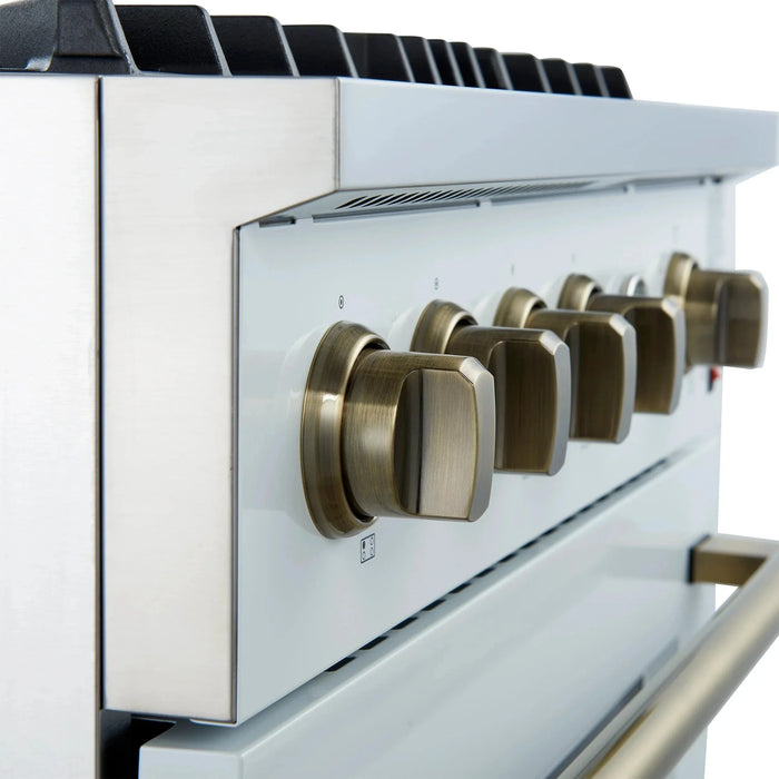 FORNO Marco 30" Gas on Gas Range FFSGS6277-30WHT09K