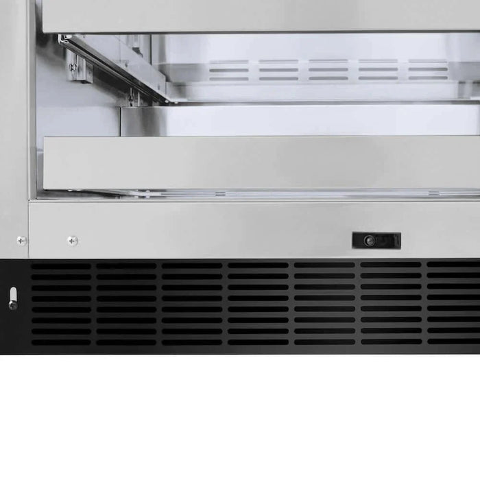 ZLINE 24" Touchstone 151 Can Beverage Fridge Black Stainless Steel Glass Door RBSO-BS-2409K