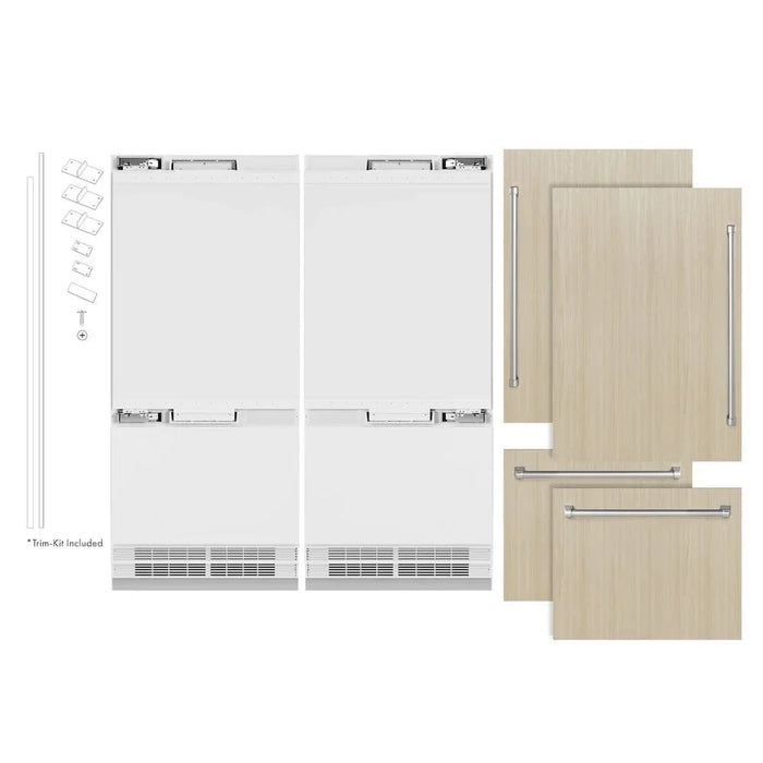 ZLINE 72" Panel Ready Built-In Bottom Freezer Refrigerator,Water Dispenser, Ice Maker, RBIT-7209K