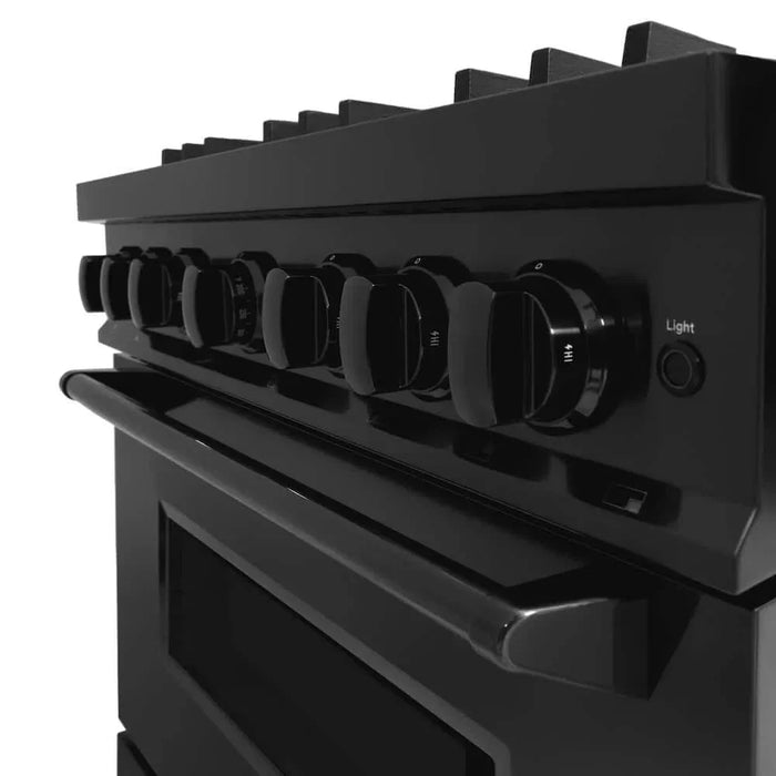 ZLINE 36" Classic Gas Range, Convection Gas Oven Black Stainless Steel, CGRB-3609K