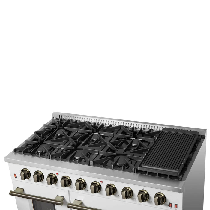 FORNO Galiano 48" Gas on Gas Range FFSGS6244-48WHT09K