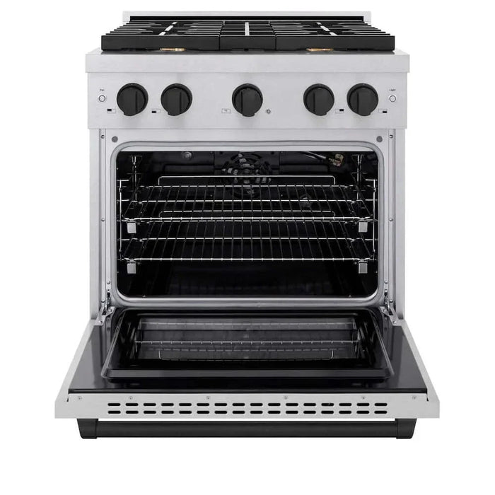 ZLINE 30"Gas Range, Convection Gas Oven , DuraSnow® Matte Black, SGRSZ-30-MB09K