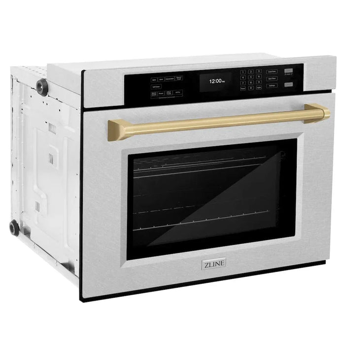 ZLINE 30"Professional True Convection Single Wall Oven, Air Fry, Self Clean, DuraSnow® Champagne Bronze WASSZ-30-CB09K