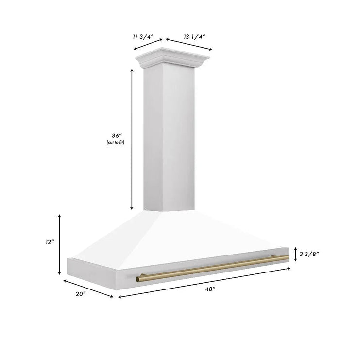 ZLINE 48" Autograph Stainless Wall Range Hood KB4STZ-WM48-CB09K