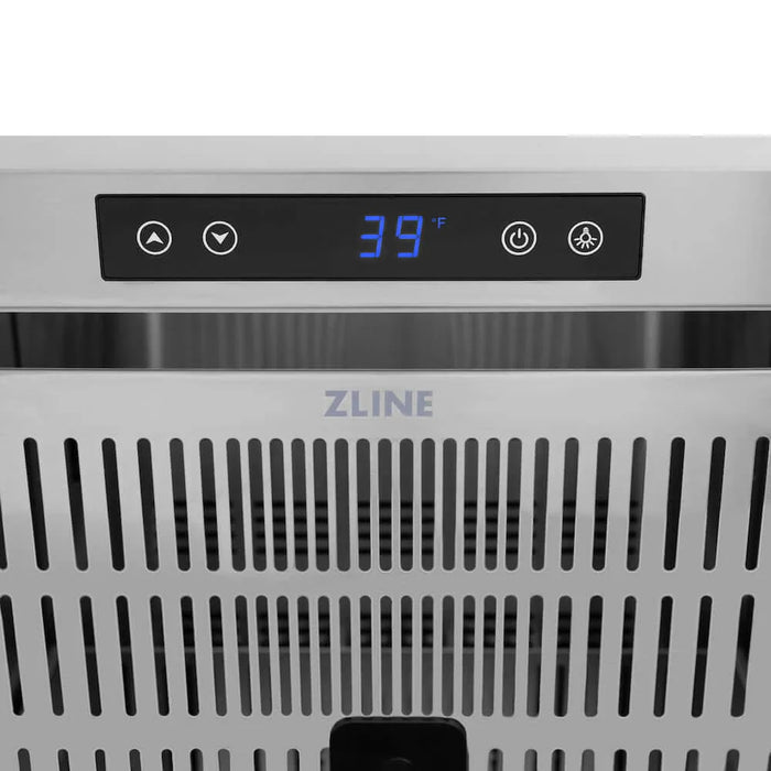 ZLINE Autograph Edition 24" Touchstone 168 Can Outdoor-Rated Dual Refrigerator Drawer, Black Matte Door, Accents  RDSOZ-BLM-24-CB09K