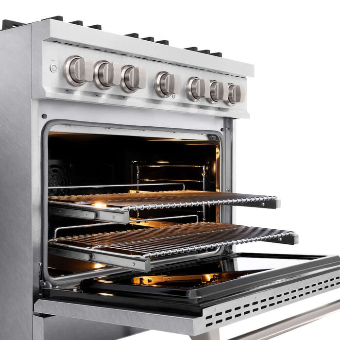 ZLINE 36" Select Dual Fuel Range Gas Cooktop Electric Convection Oven DuraSnow® Stainless Steel HDRS-3609K
