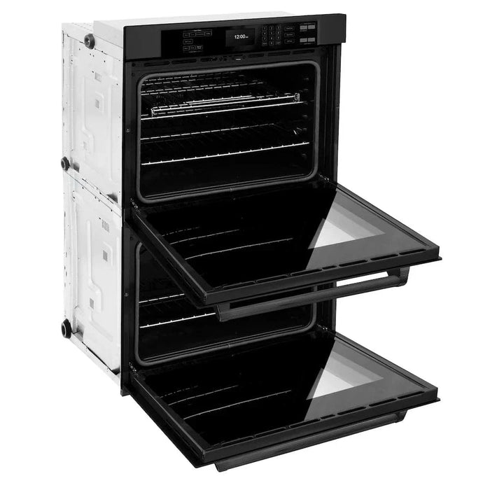 ZLINE 30"Professional True Convection Double Wall Oven, Air Fry, Self Clean Black Stainless Steel WADB-3009K