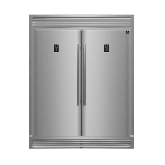 Forno Appliance Package - 48" Dual Fuel Range, Wall Mount Range Hood, 60" Refrigerator FBDL-017-02US09K