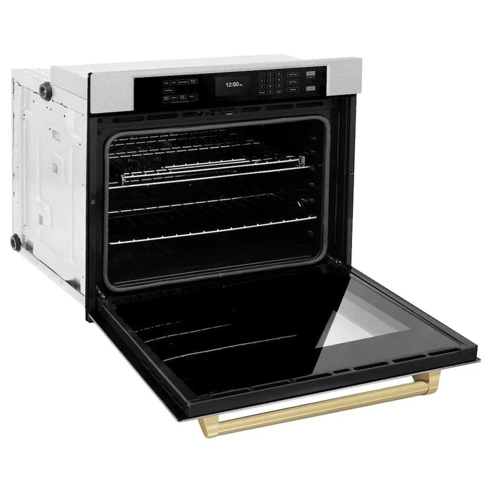ZLINE 30"Professional True Convection Single Wall Oven, Air Fry, Self Clean, DuraSnow® Champagne Bronze WASSZ-30-CB09K