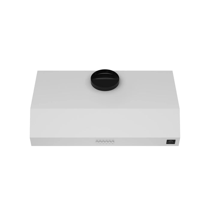 Forno Espresso Package - 30" Electric Range, Range Hood, Refrigerator and Dishwasher in White with Silver Handles, FBDL-006-03US09K