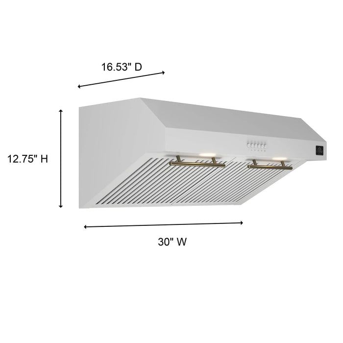 FORNO Espresso Bari 30" 400 CFM Under Cabinet Range Hood FRHUC5255-30WHT09K