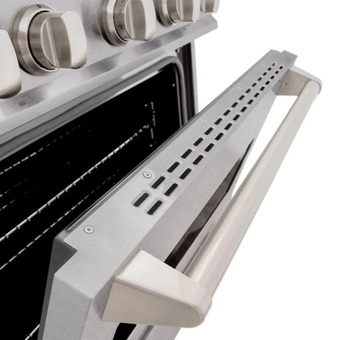 ZLINE 30" Dual Fuel Range, Gas Cooktop, Electric Convection Oven DuraSnow® Stainless Steel, CDRS-3009K