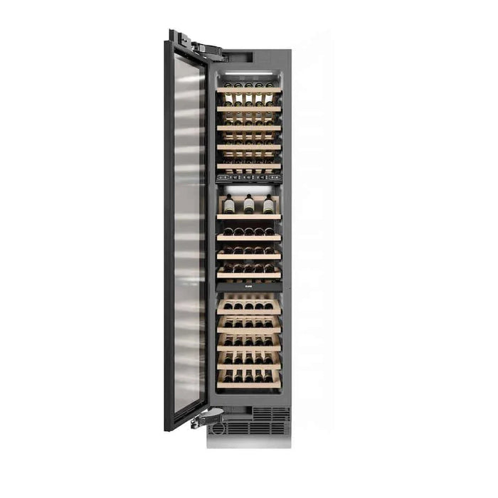ZLINE 18" Triple Zone 68 Bottle Panel Ready Column Left Hinge Wine Cooler Matte Black RBCWVLZ-18-MB09K