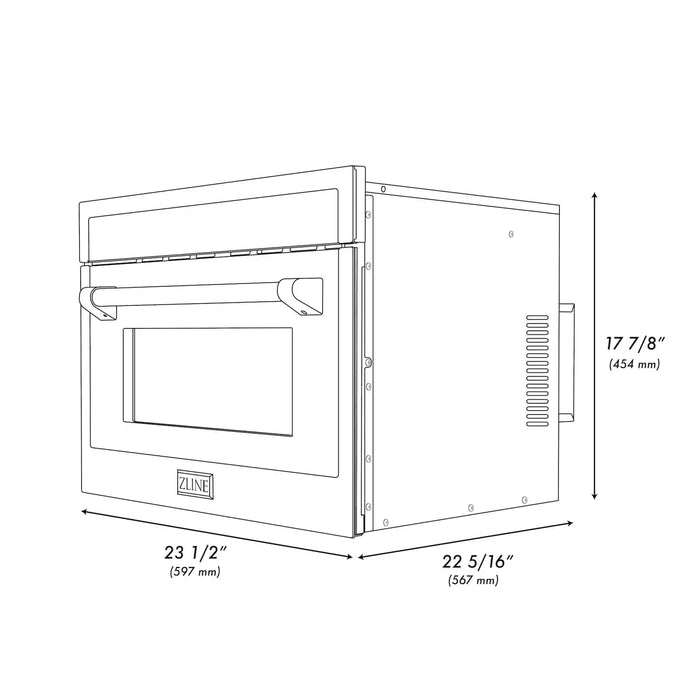 ZLINE 24” Convection Microwave, Stainless Steel, Gold MWOZ-24-SS-G09K