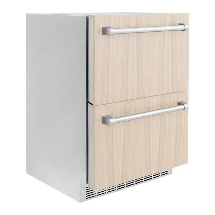 ZLINE 24" Touchstone 168 Can Outdoor-Rated Dual Refrigerator Drawer, Panel Ready, RDSPO-2409K