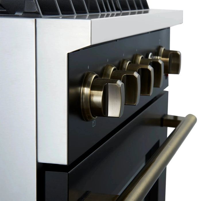FORNO Marco 30" Gas on Gas Range FFSGS6277-30BLK09K
