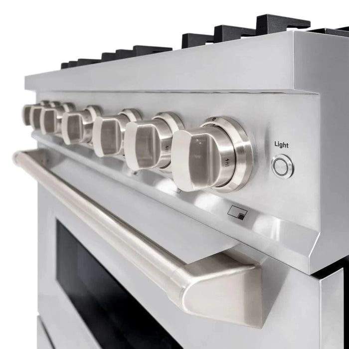 ZLINE 36" Dual Fuel Range, Gas Cooktop, Electric Convection Oven Stainless Steel, CDR3609K