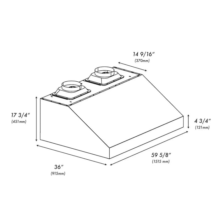 ZLINE Under Cabinet Outdoor Grill Hood GOU1-6009K