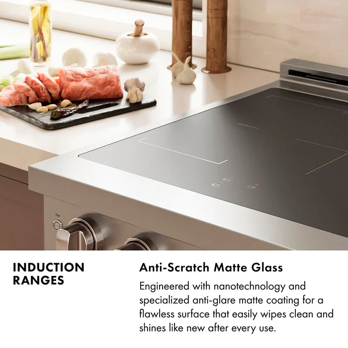 ZLINE Paramount Induction Range, Cooktop, Electric Convection Oven SINRB09K