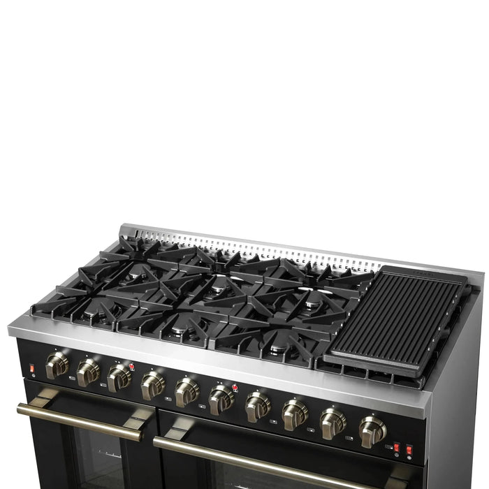 FORNO Galiano 48" Gas on Gas Range FFSGS6244-48BLK09K