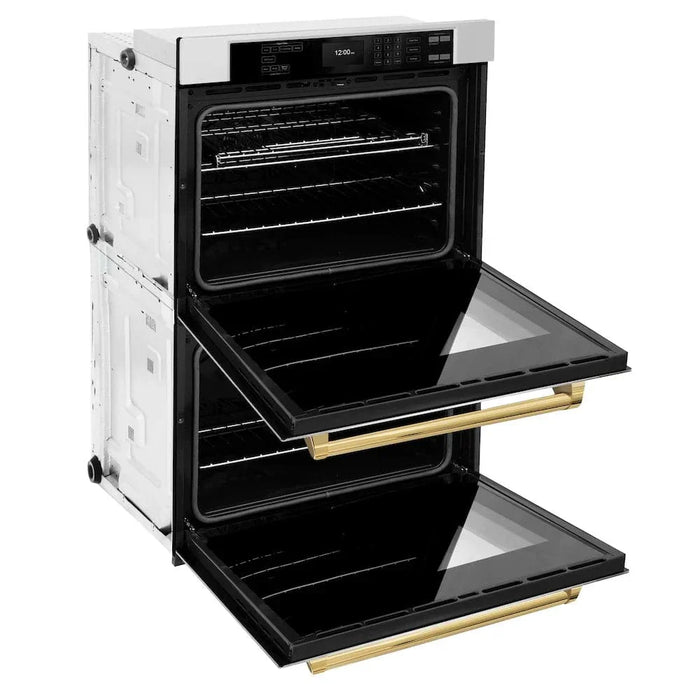 ZLINE 30"Professional True Convection Double Wall Oven, Air Fry, Self Clean, Stainless Steel, Gold WADZ-30-G09K
