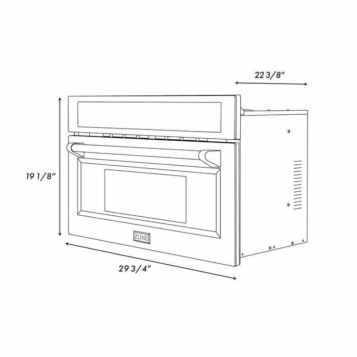 ZLINE 30” Convection Microwave, Stainless Steel, Gold MWOZ-30-SS-G09K