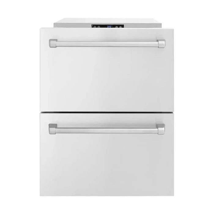ZLINE 24" Touchstone 168 Can Outdoor-Rated Dual Refrigerator Drawer, Stainless Steel, RDSO-ST-2409K