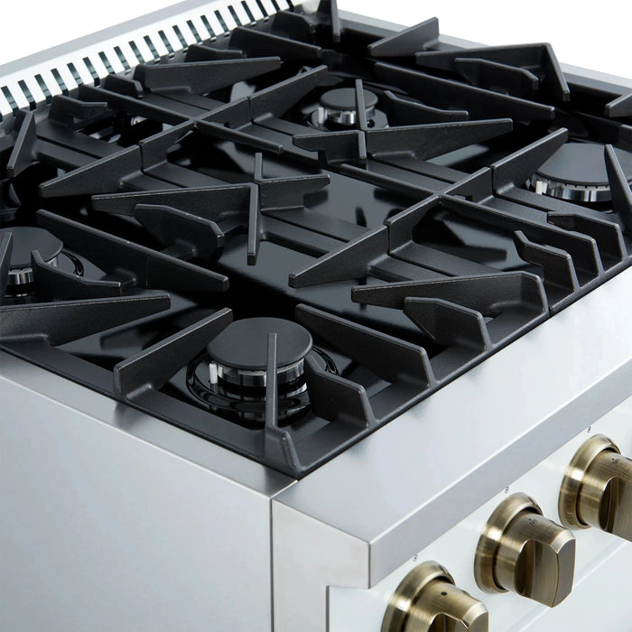 FORNO Marco 30" Gas on Gas Range FFSGS6277-30WHT09K