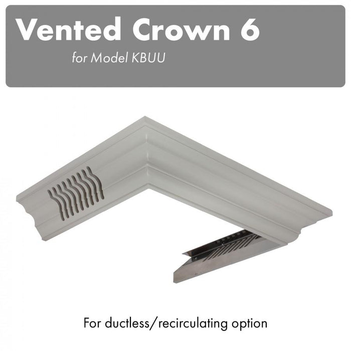 ZLINE Vented Crown Molding Profile 6 for Wall Range Hood, CM6V-KBUU - Farmhouse Kitchen and Bath
