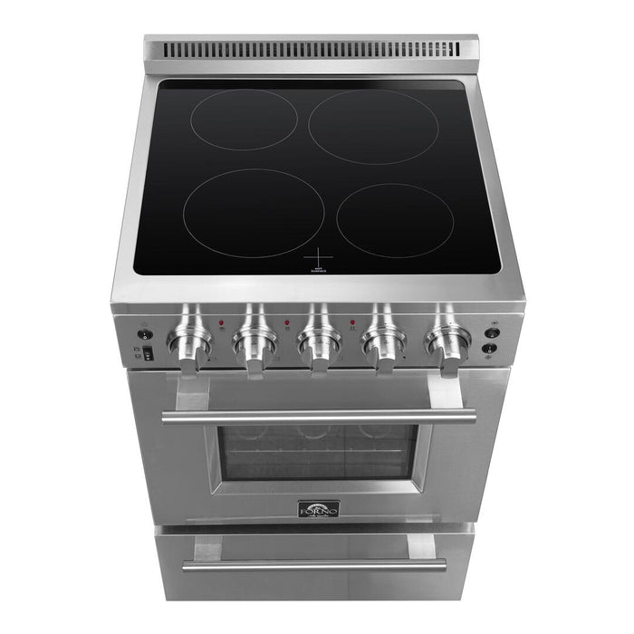 Forno 24 - Inch Pro - Style Electric Range with 4 Burners in Stainless Steel, FFSEL6069 - 24 - Farmhouse Kitchen and Bath