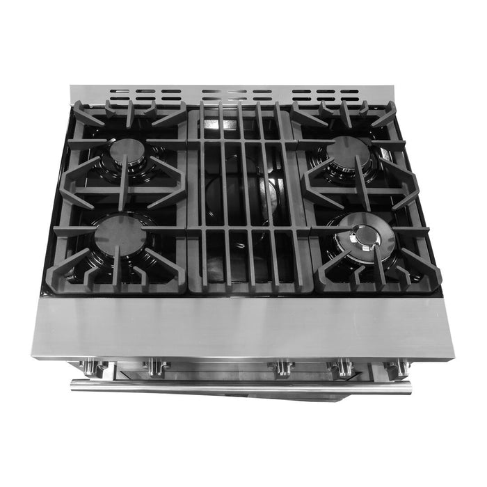Forno Alta Qualita - 30 in. ft. Pro - Style Range, Gas Stove, and Gas Oven, Stainless Steel, FFSGS6228 - 30S - Farmhouse Kitchen and Bath