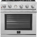 Forno Alta Qualita - 30 in. ft. Pro - Style Range, Gas Stove, and Gas Oven, Stainless Steel, FFSGS6228 - 30S - Farmhouse Kitchen and Bath