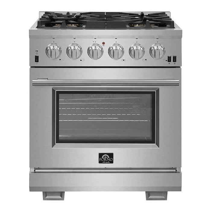 Forno Capriasca - 30 in. Professional Range with Gas Stove and Gas Oven, Stainless Steel FFSGS6260 - 30 - Farmhouse Kitchen and Bath