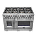 Forno Capriasca 48 in. Left Swing Door Freestanding Dual Fuel Range, Gas Stove, Electric Oven, Stainless Steel, FFSGS6387 - 48 - Farmhouse Kitchen and Bath