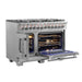 Forno Capriasca 48 in. Left Swing Door Freestanding Dual Fuel Range, Gas Stove, Electric Oven, Stainless Steel, FFSGS6387 - 48 - Farmhouse Kitchen and Bath