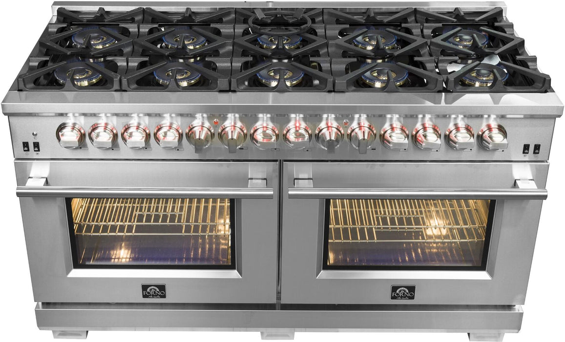 Forno Capriasca - 60 in. Professional Dual Fuel Freestanding Range, FFSGS6187 - 60 - Farmhouse Kitchen and Bath