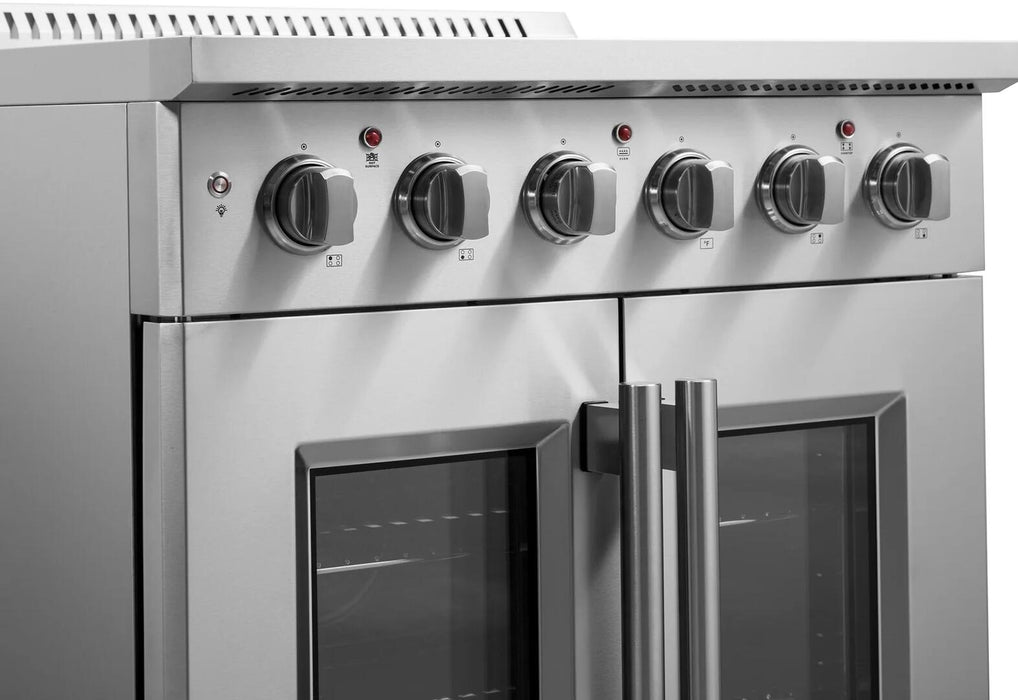 Forno Galiano 30 in. French Door Freestanding All Electric Range, Stainless Steel, FFSEL6917 - 30 - Farmhouse Kitchen and Bath