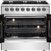 Forno Galiano 36 in. French Door Freestanding Dual Fuel Range, Gas Stove, Electric Oven, Stainless Steel, FFSGS6356 - 36 - Farmhouse Kitchen and Bath