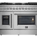 Forno Galiano 48 in. 6.58 cu. ft. Left Swing Door Freestanding Dual Fuel Range with Gas Stove and Electric Oven in Stainless Steel, FFSGS6356 - 48 - Farmhouse Kitchen and Bath