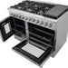 Forno Galiano 48 in. 6.58 cu. ft. Left Swing Door Freestanding Dual Fuel Range with Gas Stove and Electric Oven in Stainless Steel, FFSGS6356 - 48 - Farmhouse Kitchen and Bath
