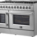 Forno Galiano 48 in. 6.58 cu. ft. Left Swing Door Freestanding Dual Fuel Range with Gas Stove and Electric Oven in Stainless Steel, FFSGS6356 - 48 - Farmhouse Kitchen and Bath