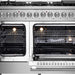 Forno Galiano 48 in. 6.58 cu. ft. Left Swing Door Freestanding Dual Fuel Range with Gas Stove and Electric Oven in Stainless Steel, FFSGS6356 - 48 - Farmhouse Kitchen and Bath