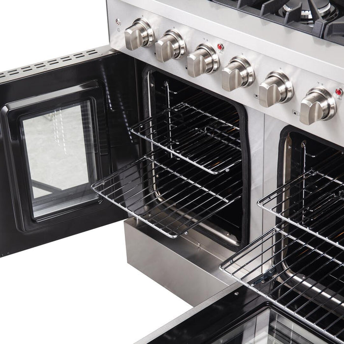 Forno Galiano 48 in. French Door Freestanding All Gas Range, Stainless Steel,FFSGS6444 - 48 - Farmhouse Kitchen and Bath