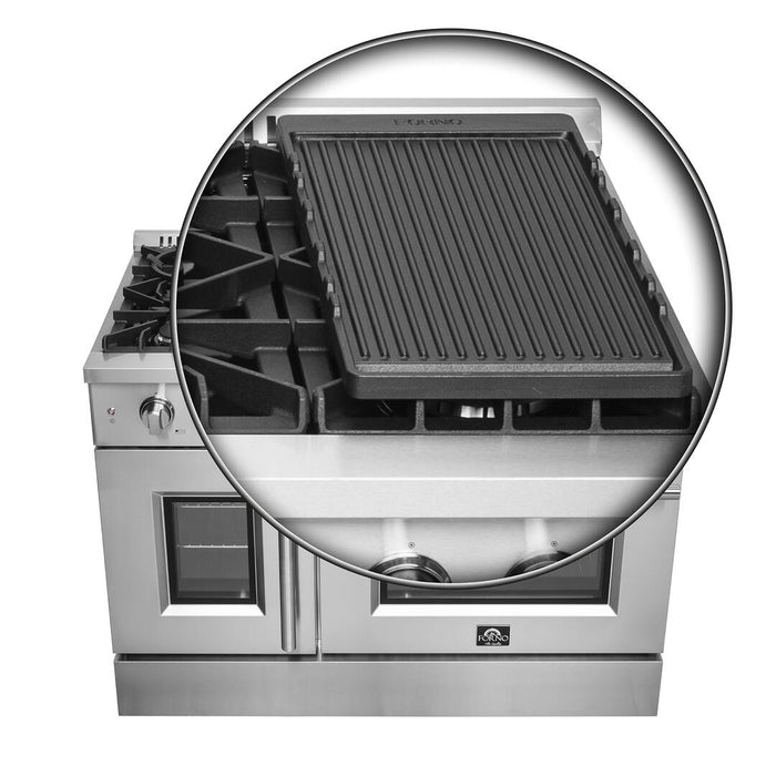 Forno Galiano 48 in. French Door Freestanding All Gas Range, Stainless Steel,FFSGS6444 - 48 - Farmhouse Kitchen and Bath