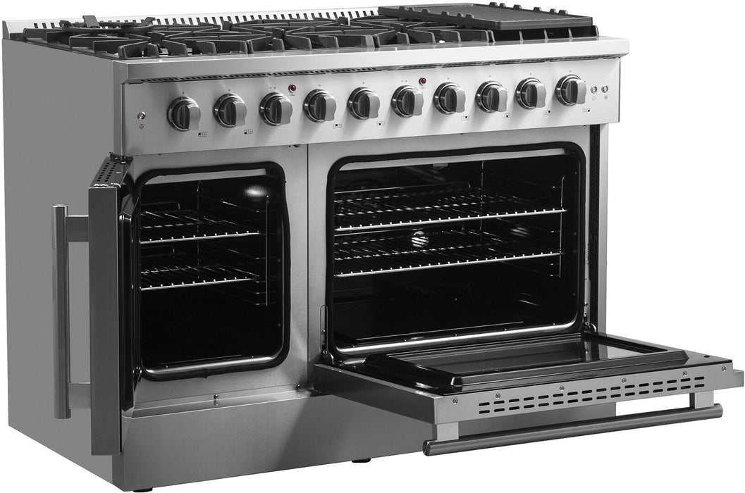 Forno Galiano 48 in. French Door Freestanding All Gas Range, Stainless Steel,FFSGS6444 - 48 - Farmhouse Kitchen and Bath